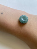 Floating Bluish Green Mildly Translucent Jadeite Ring Pendant