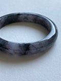 Black Lavender Translucent Jadeite Oval Bangle