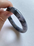 Black Lavender Translucent Jadeite Oval Bangle