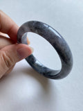 Black Lavender Translucent Jadeite Oval Bangle