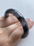 Black Lavender Translucent Jadeite Oval Bangle