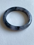 Black Lavender Translucent Jadeite Oval Bangle
