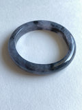 Black Lavender Translucent Jadeite Oval Bangle