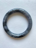 Black Lavender Translucent Jadeite Round Bangle