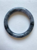 Black Lavender Translucent Jadeite Round Bangle