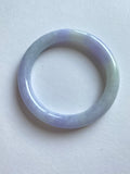 Lavender and Green Translucent Jadeite Round Bangle