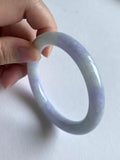 Lavender and Green Translucent Jadeite Round Bangle