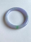 Lavender and Green Translucent Jadeite Round Bangle