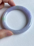 Lavender and Green Translucent Jadeite Round Bangle